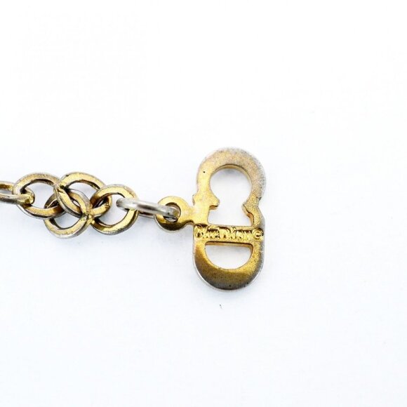 Authentic Christian Dior Vintage DIOR Gold Plated Necklace Medallion - Picture 7 of 8